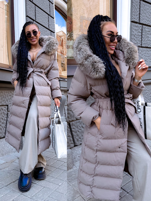 Long coat "CLIMATE ZONE" FC7529 - cappuccino